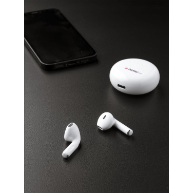 Logo trade promotional item photo of: Calypso RCS Recycled Wireless Earbuds